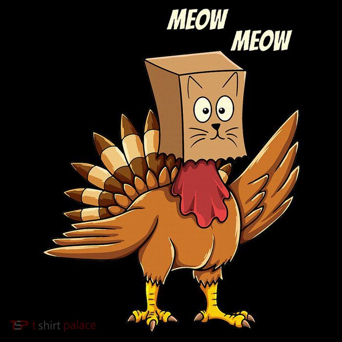 Thanksgiving Turkey Cat Meow Funny Thanksgiving 16 in Basic Backpack