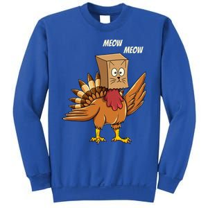 Thanksgiving Turkey Cat Meow Funny Thanksgiving Sweatshirt