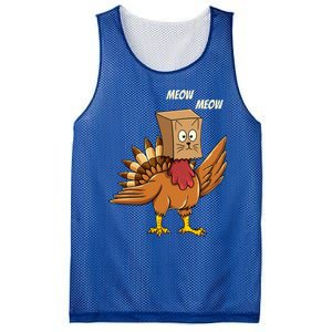 Thanksgiving Turkey Cat Meow Funny Thanksgiving Mesh Reversible Basketball Jersey Tank