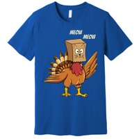 Thanksgiving Turkey Cat Meow Funny Thanksgiving Premium T-Shirt