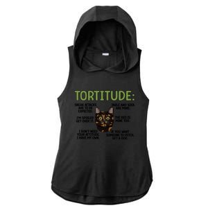 Tortitude Tortie Cat Lover Tortoiseshell Cat Owner Funny Gift Ladies PosiCharge Tri-Blend Wicking Draft Hoodie Tank