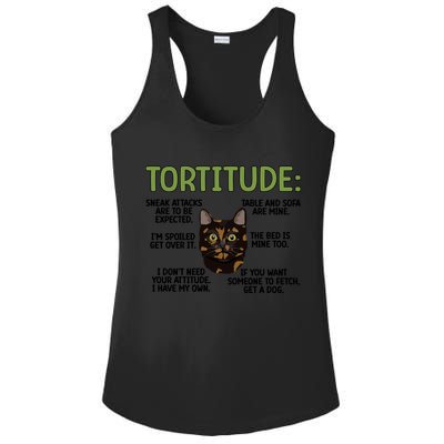 Tortitude Tortie Cat Lover Tortoiseshell Cat Owner Funny Gift Ladies PosiCharge Competitor Racerback Tank