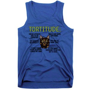 Tortitude Tortie Cat Lover Tortoiseshell Cat Owner Funny Gift Tank Top