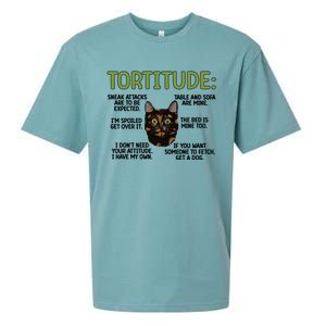 Tortitude Tortie Cat Lover Tortoiseshell Cat Owner Funny Gift Sueded Cloud Jersey T-Shirt