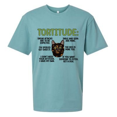 Tortitude Tortie Cat Lover Tortoiseshell Cat Owner Funny Gift Sueded Cloud Jersey T-Shirt