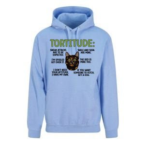 Tortitude Tortie Cat Lover Tortoiseshell Cat Owner Funny Gift Unisex Surf Hoodie