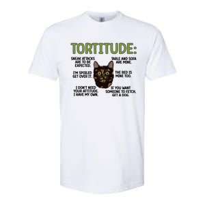 Tortitude Tortie Cat Lover Tortoiseshell Cat Owner Funny Gift Softstyle CVC T-Shirt