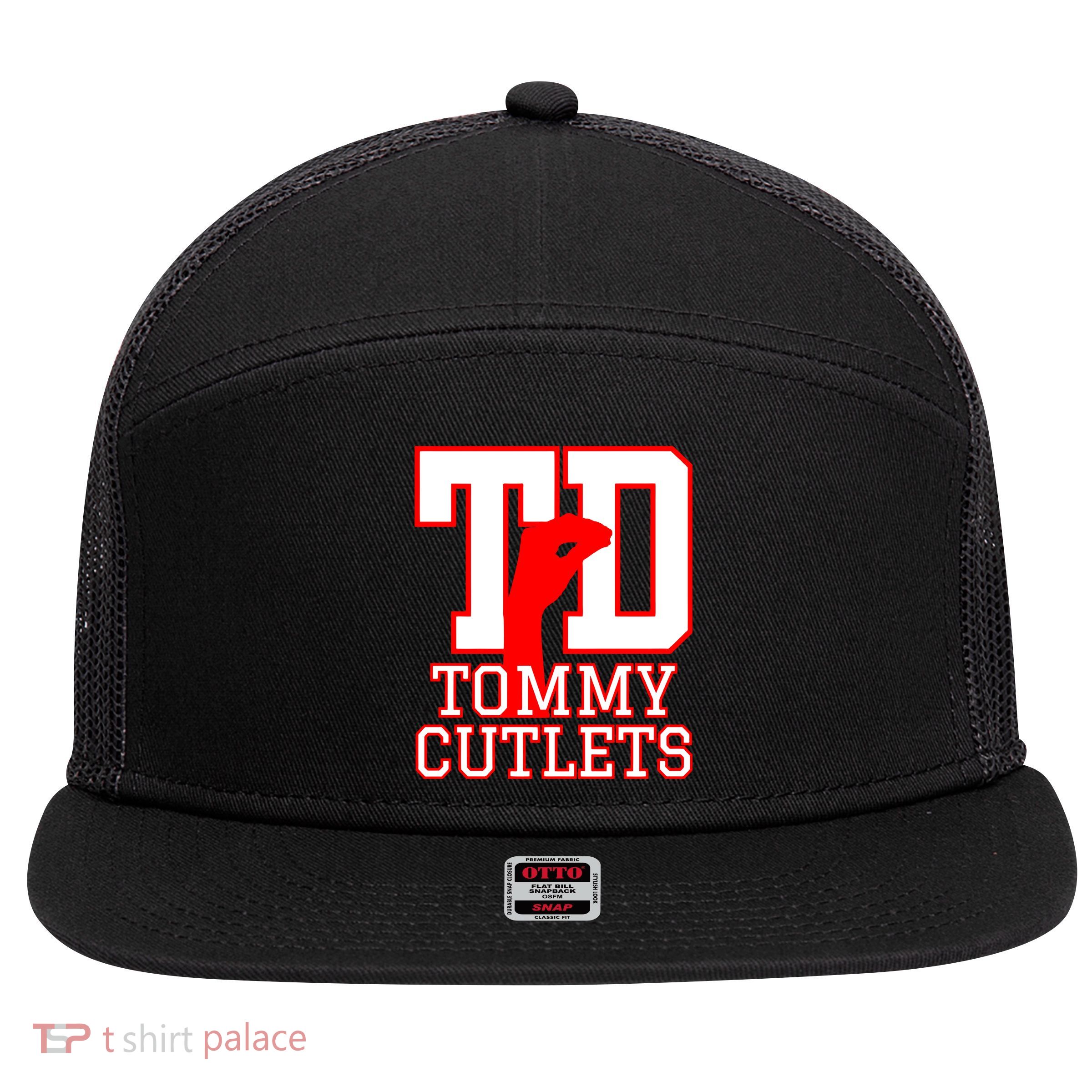 Td Tommy Cutlets New York Italian Football 7 Panel Mesh Trucker Snapback Hat