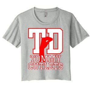 Td Tommy Cutlets New York Italian Football Women's Crop Top Tee