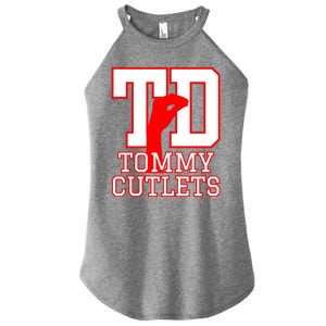 Td Tommy Cutlets New York Italian Football Women's Perfect Tri Rocker Tank