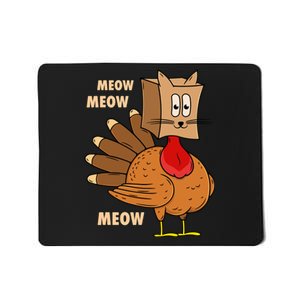 Thanksgiving Turkey Cat Funny Thanksgiving Mousepad