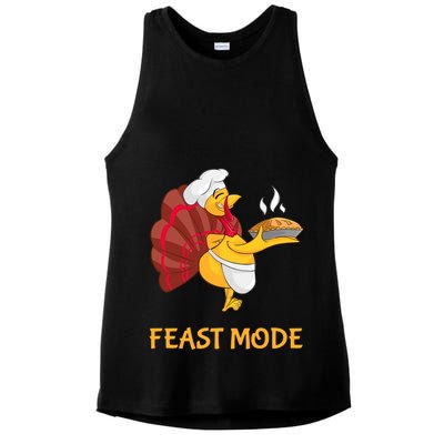 Thanksgiving Turkey Chef Feast Mode Meaningful Gift Ladies PosiCharge Tri-Blend Wicking Tank