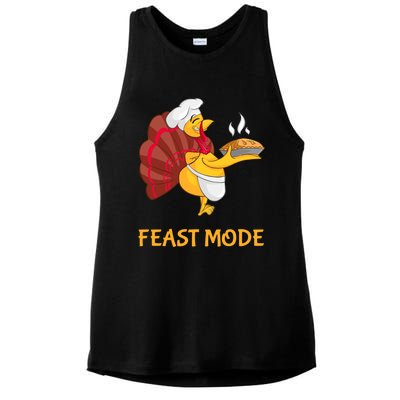 Thanksgiving Turkey Chef Feast Mode Meaningful Gift Ladies PosiCharge Tri-Blend Wicking Tank