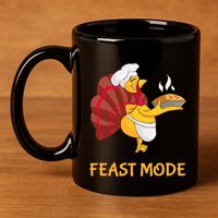 Thanksgiving Turkey Chef Feast Mode Meaningful Gift 11oz C Handle Ceramic Mug