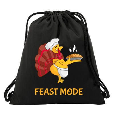 Thanksgiving Turkey Chef Feast Mode Meaningful Gift Drawstring Bag