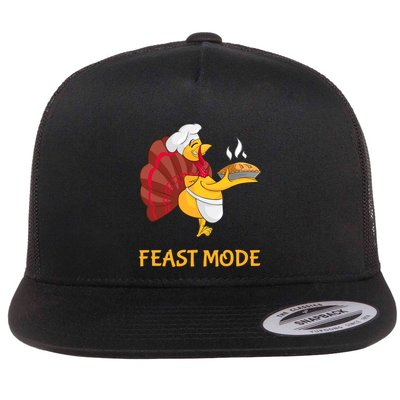 Thanksgiving Turkey Chef Feast Mode Meaningful Gift Flatbill Hat