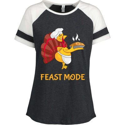 Thanksgiving Turkey Chef Feast Mode Meaningful Gift Enza Ladies Jersey Colorblock Tee