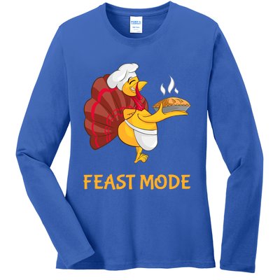 Thanksgiving Turkey Chef Feast Mode Meaningful Gift Ladies Long Sleeve Shirt