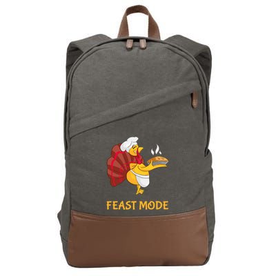 Thanksgiving Turkey Chef Feast Mode Meaningful Gift Cotton Canvas Backpack