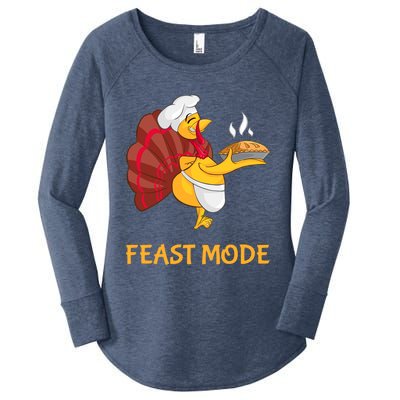 Thanksgiving Turkey Chef Feast Mode Meaningful Gift Women's Perfect Tri Tunic Long Sleeve Shirt