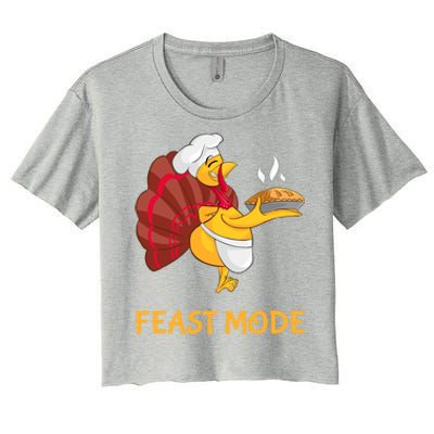 Thanksgiving Turkey Chef Feast Mode Meaningful Gift Women's Crop Top Tee