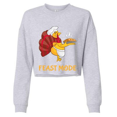 Thanksgiving Turkey Chef Feast Mode Meaningful Gift Cropped Pullover Crew