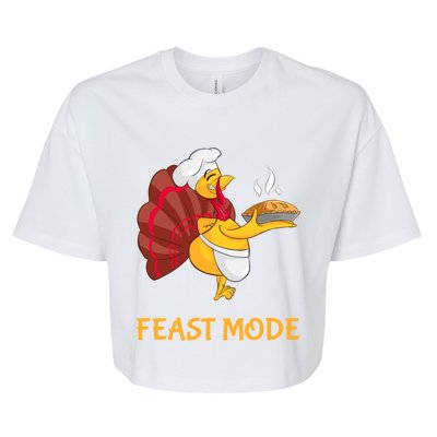 Thanksgiving Turkey Chef Feast Mode Meaningful Gift Bella+Canvas Jersey Crop Tee