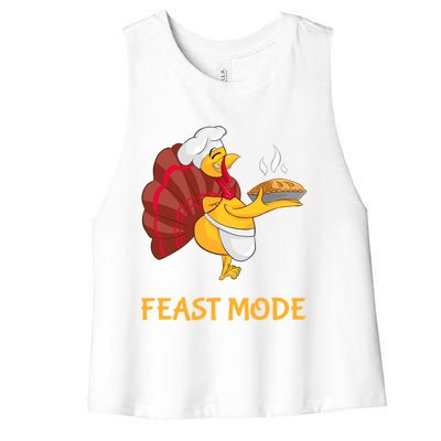 Thanksgiving Turkey Chef Feast Mode Meaningful Gift Women's Racerback Cropped Tank