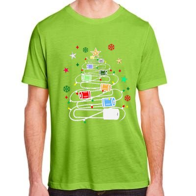 Test Tubes Christmas Tree Chemistry Phlebotomy Lab Scientist Adult ChromaSoft Performance T-Shirt