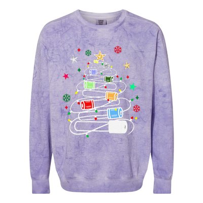 Test Tubes Christmas Tree Chemistry Phlebotomy Lab Scientist Colorblast Crewneck Sweatshirt