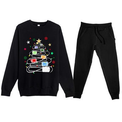 Test Tubes Christmas Tree Chemistry Phlebotomy Lab Scientist Premium Crewneck Sweatsuit Set