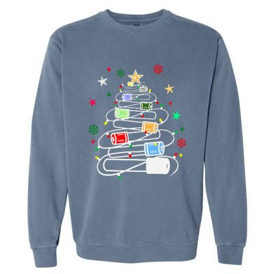 Test Tubes Christmas Tree Chemistry Phlebotomy Lab Scientist Garment-Dyed Sweatshirt