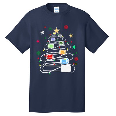 Test Tubes Christmas Tree Chemistry Phlebotomy Lab Scientist Tall T-Shirt