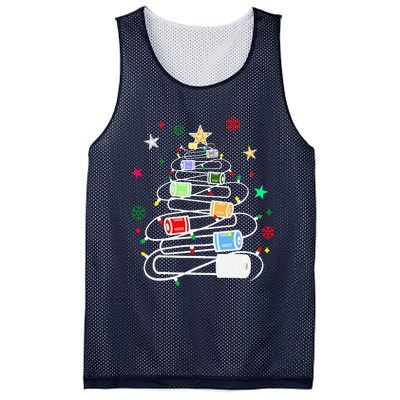 Test Tubes Christmas Tree Chemistry Phlebotomy Lab Scientist Mesh Reversible Basketball Jersey Tank