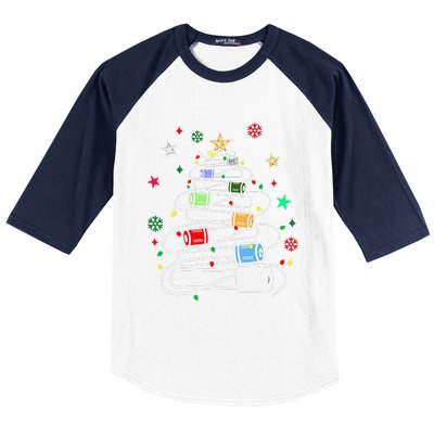 Test Tubes Christmas Tree Chemistry Phlebotomy Lab Scientist Baseball Sleeve Shirt