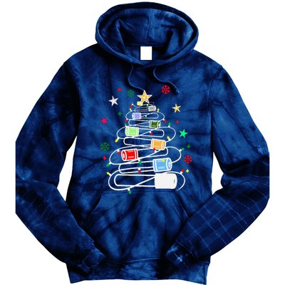 Test Tubes Christmas Tree Chemistry Phlebotomy Lab Scientist Tie Dye Hoodie