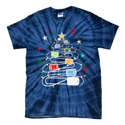 Test Tubes Christmas Tree Chemistry Phlebotomy Lab Scientist Tie-Dye T-Shirt