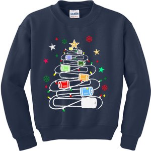 Test Tubes Christmas Tree Chemistry Phlebotomy Lab Scientist Kids Sweatshirt