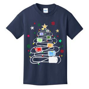 Test Tubes Christmas Tree Chemistry Phlebotomy Lab Scientist Kids T-Shirt