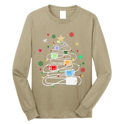 Test Tubes Christmas Tree Chemistry Phlebotomy Lab Scientist Long Sleeve Shirt