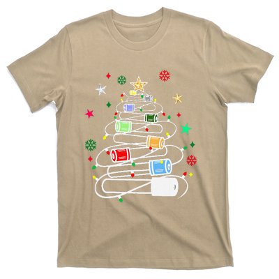 Test Tubes Christmas Tree Chemistry Phlebotomy Lab Scientist T-Shirt