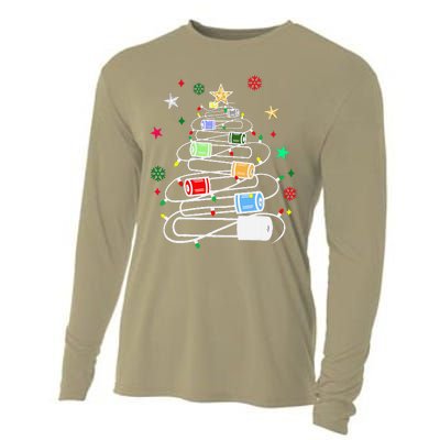 Test Tubes Christmas Tree Chemistry Phlebotomy Lab Scientist Cooling Performance Long Sleeve Crew