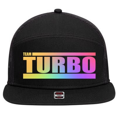 Team Turbo Challenge (Rainbow) Racing Great Gift 7 Panel Mesh Trucker Snapback Hat