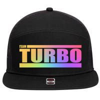 Team Turbo Challenge (Rainbow) Racing Great Gift 7 Panel Mesh Trucker Snapback Hat