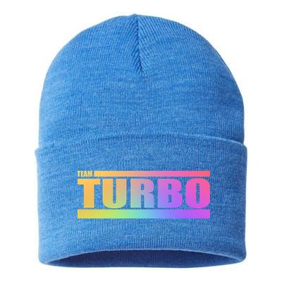Team Turbo Challenge (Rainbow) Racing Great Gift Sustainable Knit Beanie