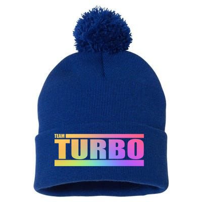 Team Turbo Challenge (Rainbow) Racing Great Gift Pom Pom 12in Knit Beanie