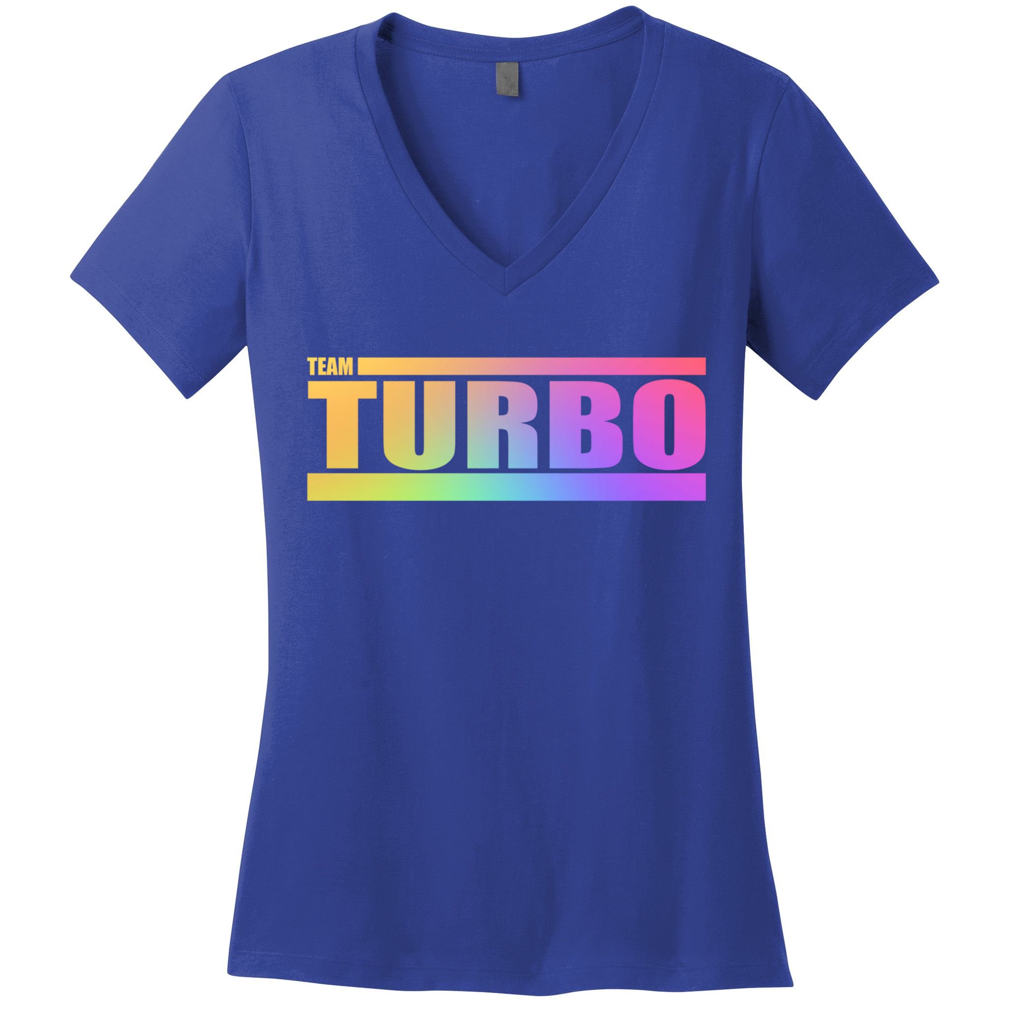 Team Turbo Challenge (Rainbow) Racing Great Gift Women's V-Neck T-Shirt