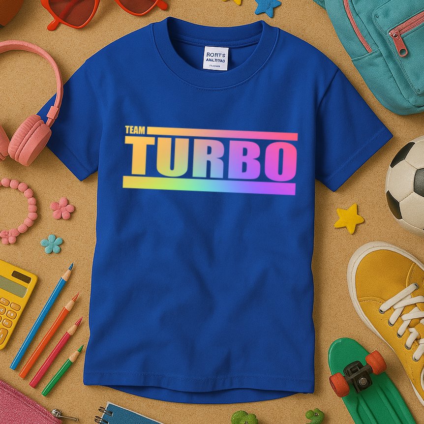 Team Turbo Challenge (Rainbow) Racing Great Gift Kids T-Shirt