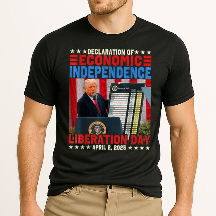 Trump Tariff Chart Declaration Of Economic Independence 2025 Cooling Performance Crew T-Shirt