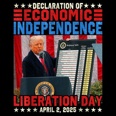 Trump Tariff Chart Declaration Of Economic Independence 2025 T-Shirt